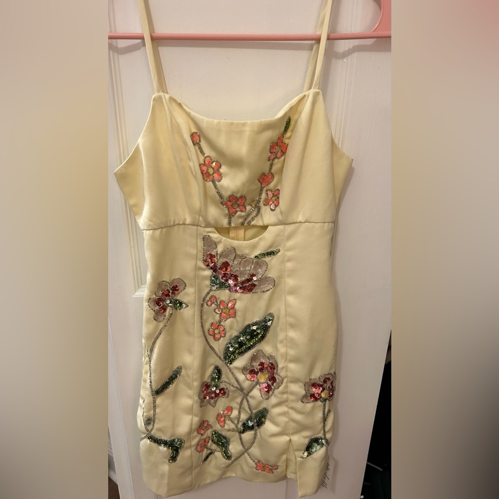 Petite Sequin flower mini dress